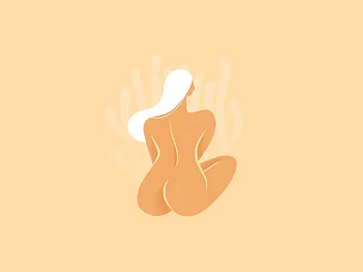 Naked in the jungle apple bottom butt ass cactus character erotic sexy flat line girl in jungle illustration minimal simple naked nude plant shading subtle texture vector woman women day