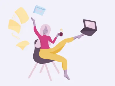 Working from Home illustration procreate vector