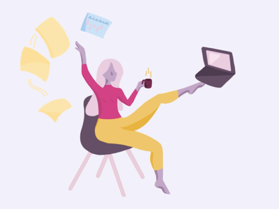 Working from Home illustration procreate vector