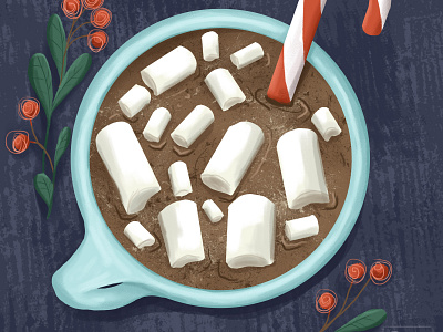 Hot Cocoa art children art children book illustration christmas cocoa design food hot cocoa illustration marshmallow marshmallows marshmello