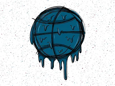 Drippy Basketball basketball design drip dripping drippple drips illustration sketch