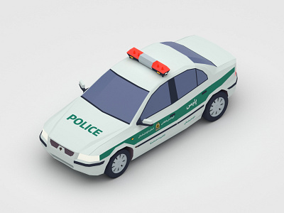 Samand Police 3d 3d art 3d design 3dsmax car digital 3d illustration iran isometric low poly v ray vector vehicle