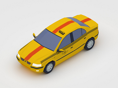 Samand Taxi - Isometric 3d 3d art 3d design 3dsmax car design digital 3d illustration iran isomatric isometric low poly v ray vector vehicle