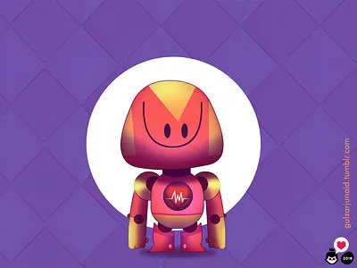 Robo Boy 2d adobe art heartbeat robot
