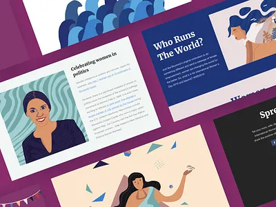 Who Run The World? branding design female illustration internationalwomensday ux web design women empowerment womens day womens march