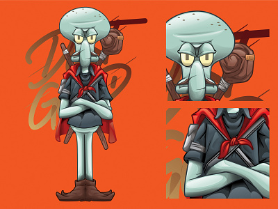 SQUIDWARD armor cartoon cartoon art character character concept comic digital 2d fantasy fantasy art illustration nickelodeon spongebob squidword vector wizard