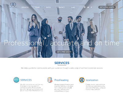Translation Services Landing Page landing photoshop ui ux xd