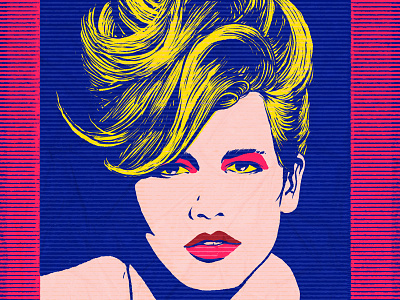 Claudia Schiffer andy warhol illustration ilustración pop art