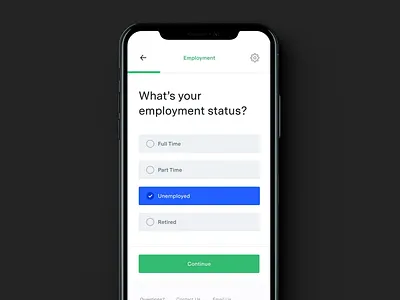 Updated Investor Onboarding accessibility finance investing mobile app onboarding question select ui