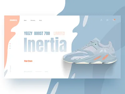Yeezy Boost 700 Inertia 2019 adidas boost challenge concept design desktop homepage sneaker typo ui yeezy