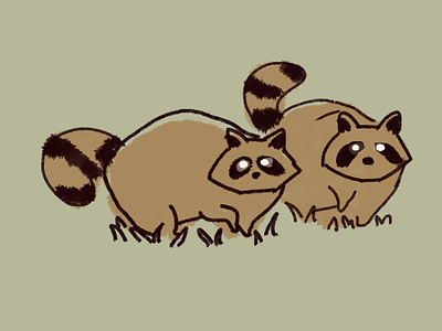 Racoon Nightwalk animal doodle drawing nightwalk photoshop raccoon racoon