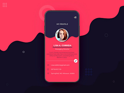 User Profile Screen dribbble graphicdesign graphicsdesigner hellodribbble lovefordribbble modern design photoshop profile screen ui design ritu ritubobde typography ui ui ux ui 100 uidesign user account ux