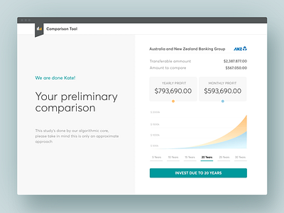 Financial Comparison Tool - Resume analitycs app bank banking chart conversational ui dashboard design design finance finance tool graphic illustration interface ui ux web website