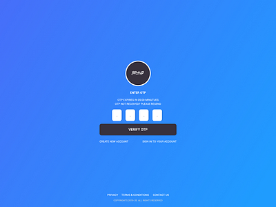 OTP verification page colors css3 flat ui form gradient home screen login ui design uitrend web design