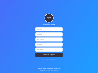 Beautiful Registration form colorful flatui form gradient registration ui design ui trend