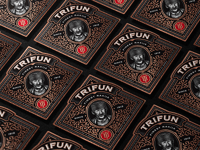 Trifun Close Up Labels bourbon brandy craft distilling illustration packaging design spirits packaging whiskey