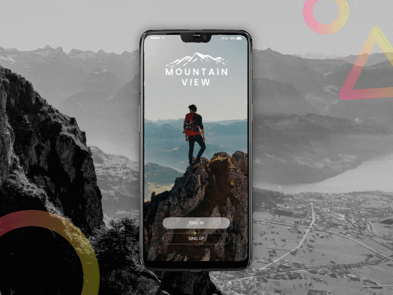 Login Interaction - Mountain View app interaction interface login login design login form mobile mountain paralax parallax travel ui ux design
