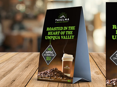 Table-Tent-Coffee-cafe branding design table tent