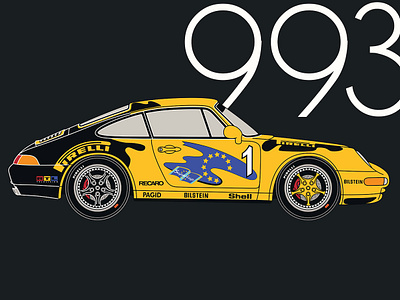 Porsche 993 Supercup flat design. Made in Illustrator. 993 adobe illustrator bilstein copyrighted flat german illustration infographics material pirelli porsche porsche 911 poster recaro retro sportscar supercar supercup vector