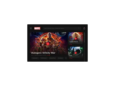 Daily UI Challenge #025 - TV App adobe xd app app branding avengers captain marvel dailui daily 100 daily 100 challenge daily challange dark app design marvel marvel comics marvelcomics spider man tv design tv series tv shows tvm ui