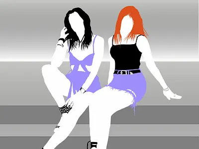 BFFs bffs digital art digital painting illustration legs miniskirt vector art vector illustration