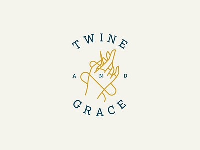 Twine & Grace brand and identity hand identity logo design monoline seal
