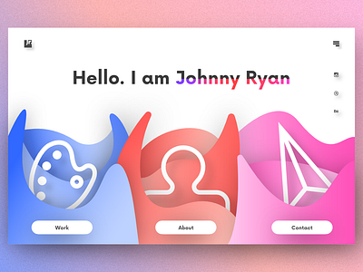 Portfolio Landing Dribbble affinitydesigner branding clean design flat icon identity illustration minimal ui ux vector web website