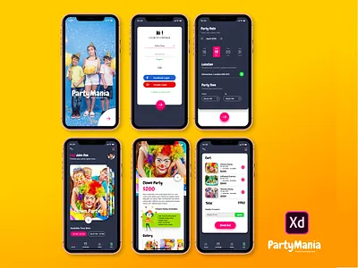 Kids Party Booking App ui ux