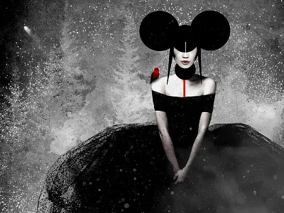 Silent Night body figurative fine art illustration mixed media mystic occult strength woman