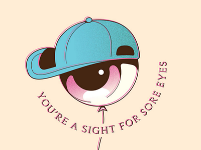 Eye See You!! balloon design eye eye ball gradient graphic hat illustration offset simple texture