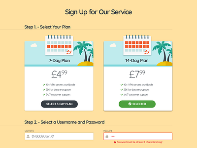 VPN Site Payment Form - Part 1 checkout credit card form flat order summary payment form payment method plans signup form ui ux vpn web design