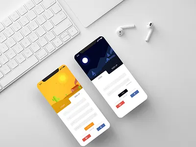 Screen Mockup adobe app branding design flat illustration illustrator ios iphone x login minimal mock up signup ui ux vector xd