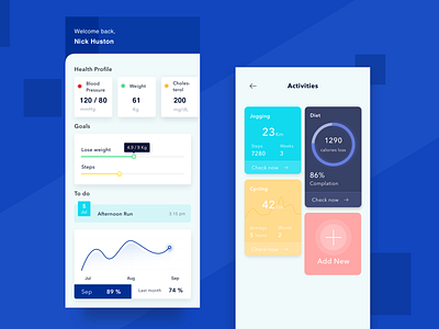 Health App activity app health health app management track ui