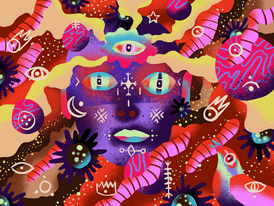 Wormholes all seeing eye apple pencil biology editorial editorial illustration faith illustration ipad pro occult psychedelic religion space third eye