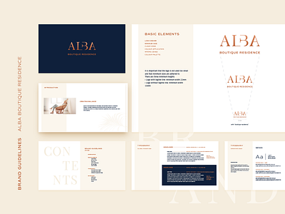 ALBA Residence Brand Manual balance brand manual copper elegant guidebook logo real estate residence simple