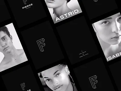 Logo Design or Fierce Model Management agency black black and white book branding design editorial design fashion geometric graphic design honduras logo magazine model typography ui vector