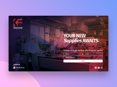 Kitchen Format landing page design kitchen landing page simple supplies ui user interface