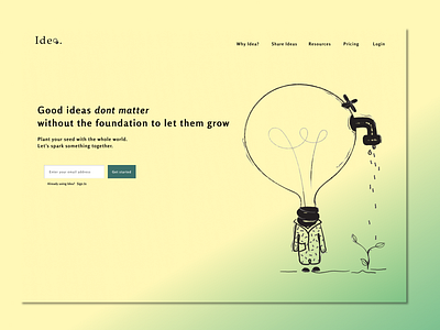 Idea. Landing Page Concept branding design illustration landing page logo typography ui