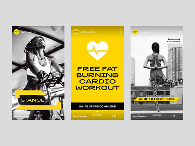 Fast Forward Branding | Instagram Stories art direction brand brand identity branding design digital fastforward fitness health instagram marketing mobile ni qu niqu social campaign social media sport stories story studio