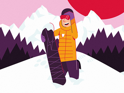 Snowboarding austria illustration red snow snowboard snowboarding