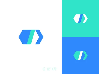 G + M + </> Monogram blue branding concept dev flat g green logo m monogram portfolio process ui
