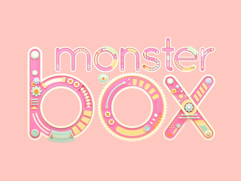 Monster Box Animation 3d animation c4d cinema4d concept design illustration machine mechanic motion redshift render typography