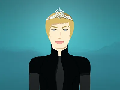 Game of Thrones: Cersei Lannister art blue cersei colourfull gameofthrones got halftone hbo illustration lannister texture winter winter is coming