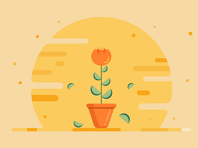 Flower Flat art brand branding character design dribbble flat flower icon identity illustration illustrator logo minimal type vector