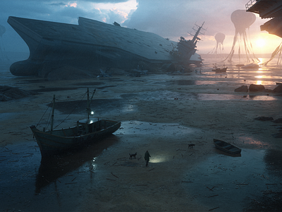 E x t i n c t i o n 3d concept design conceptart film design illustration