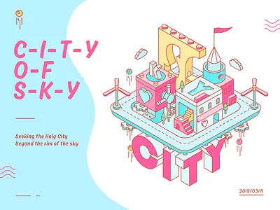city of sky illustration