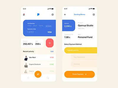 Paymon — Online Banking app banking banking app clean interface iphone minimal minimalism mobile money money app money management money transfer motion ndro sandro tavartkiladze send money tavdro ui whitespace