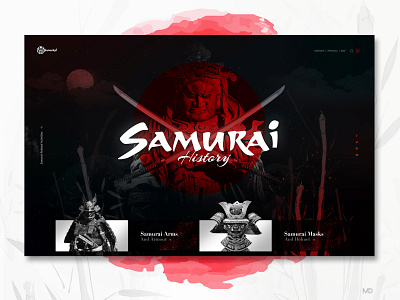 Samurai History design flat graphic history icon japan logo samurai typography ui ux vector web webdesign website