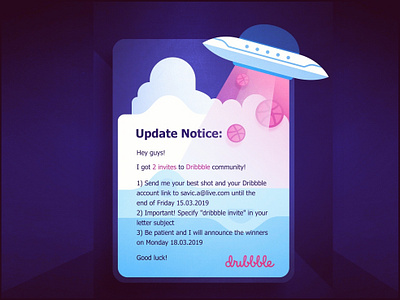 Dribbble Invite 🏀🏀 ball cute design dribbble player giveaway identity illustration illustrative invitation invite join logo member pink prospects space ufo user interface ux ui