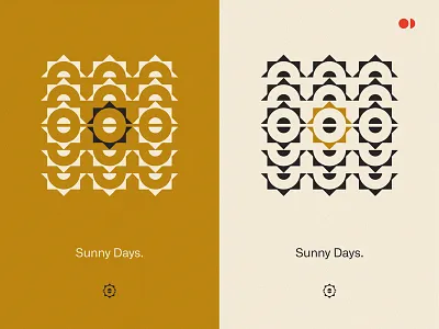 Sunny Days circles fun geometry highlight minimalistic mustard poster red shapes sun triangles yellow